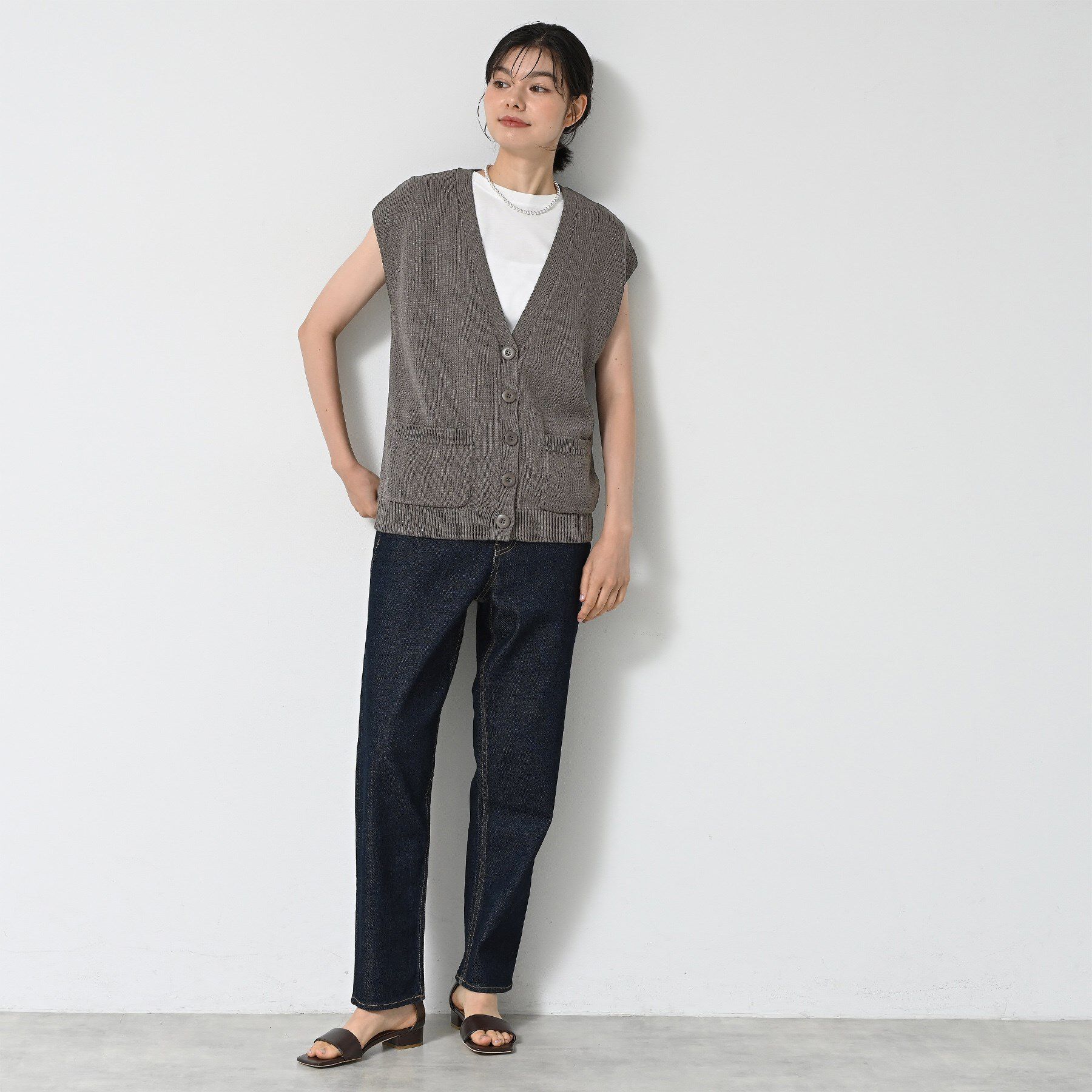 Dessin「【洗える】フレンチスリーブニットベスト」|ベスト・ジレ|