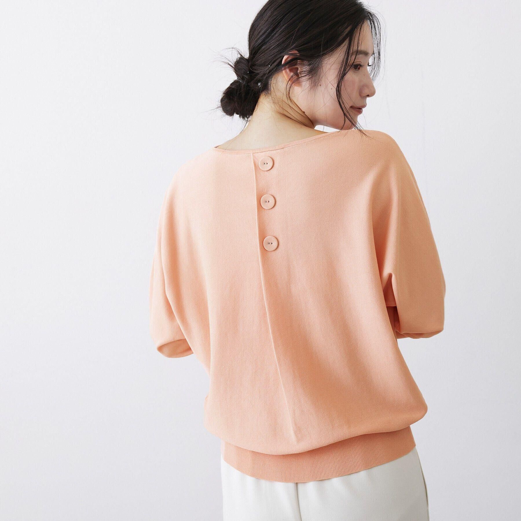 Dessin「【洗える】後ろボタンニットプルオーバー七分袖」|ニット・セーター|