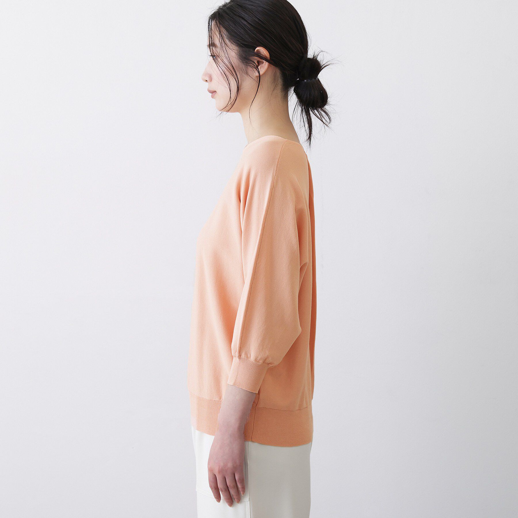 Dessin「【洗える】後ろボタンニットプルオーバー七分袖」|ニット・セーター|