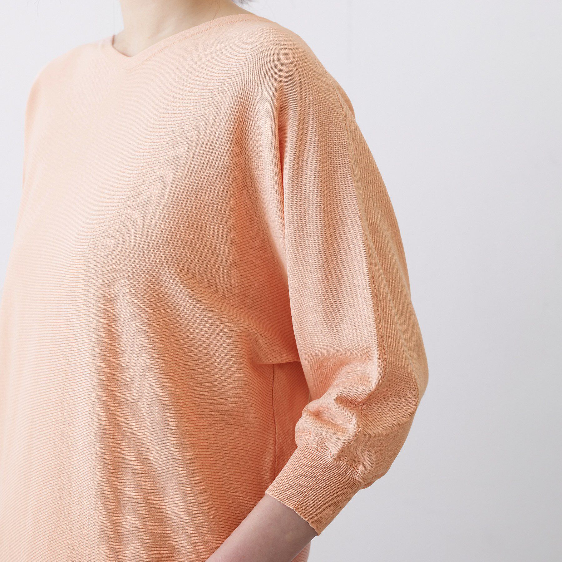 Dessin「【洗える】後ろボタンニットプルオーバー七分袖」|ニット・セーター|