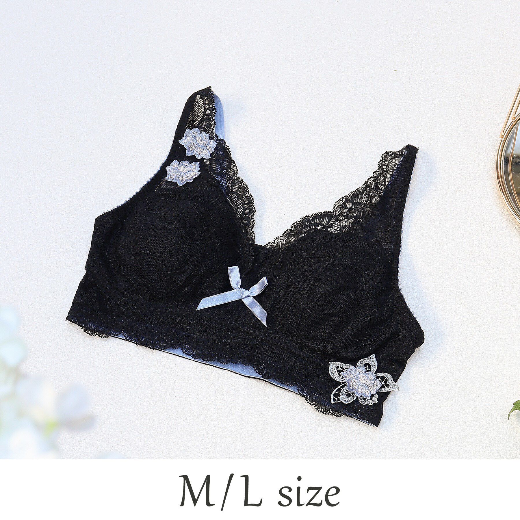 Risa Magli「ルアン おやすみブラ」|インナー|ブラック(019)