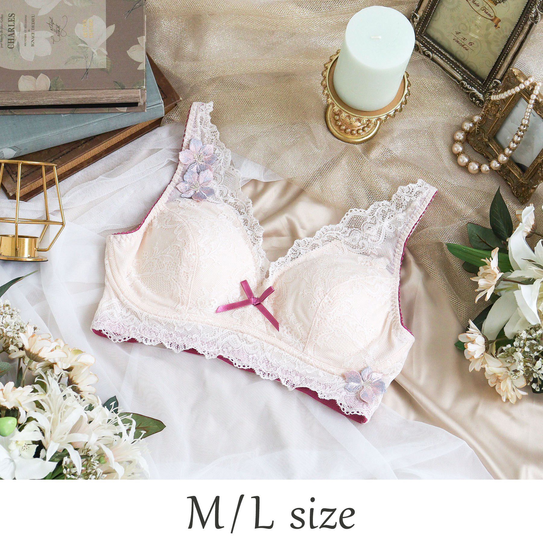 Risa Magli「ヴァネッサ おやすみブラ (M-L)」|インナー|ピンク(071)