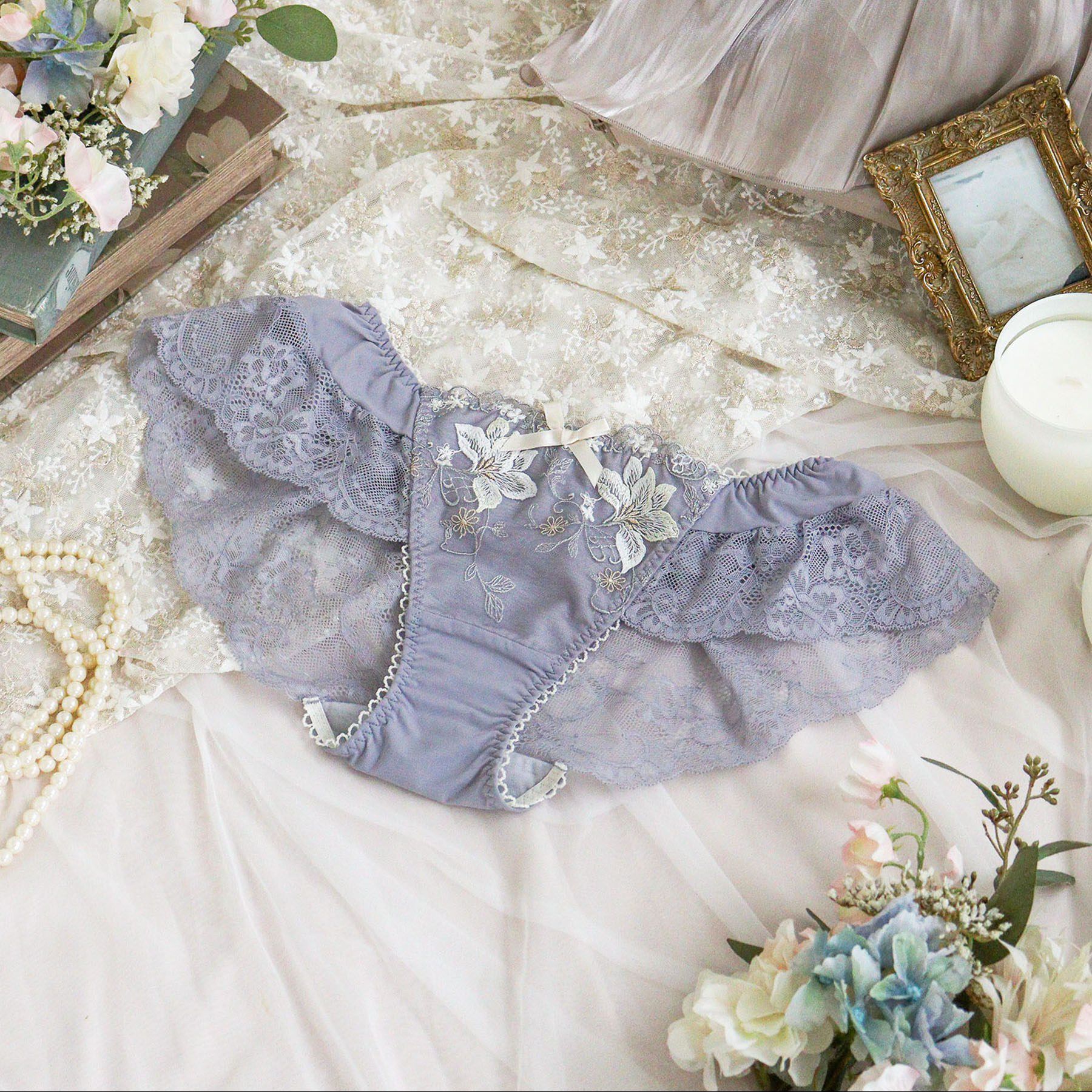 Risa Magli「フルーリ フレアショーツ」|インナー|グレー(012)