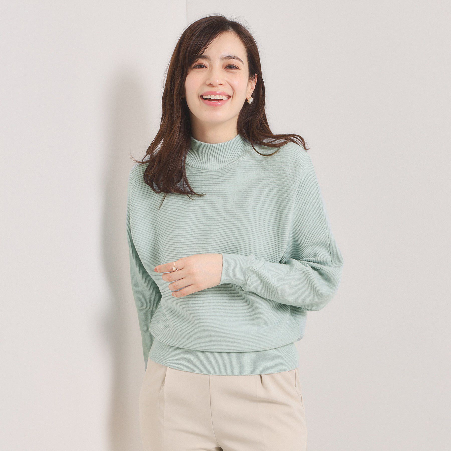 ITS&rsquo;DEMO「【手洗い可】リブドルマンハイネックニット」|ニット・セーター|サックスブルー(09