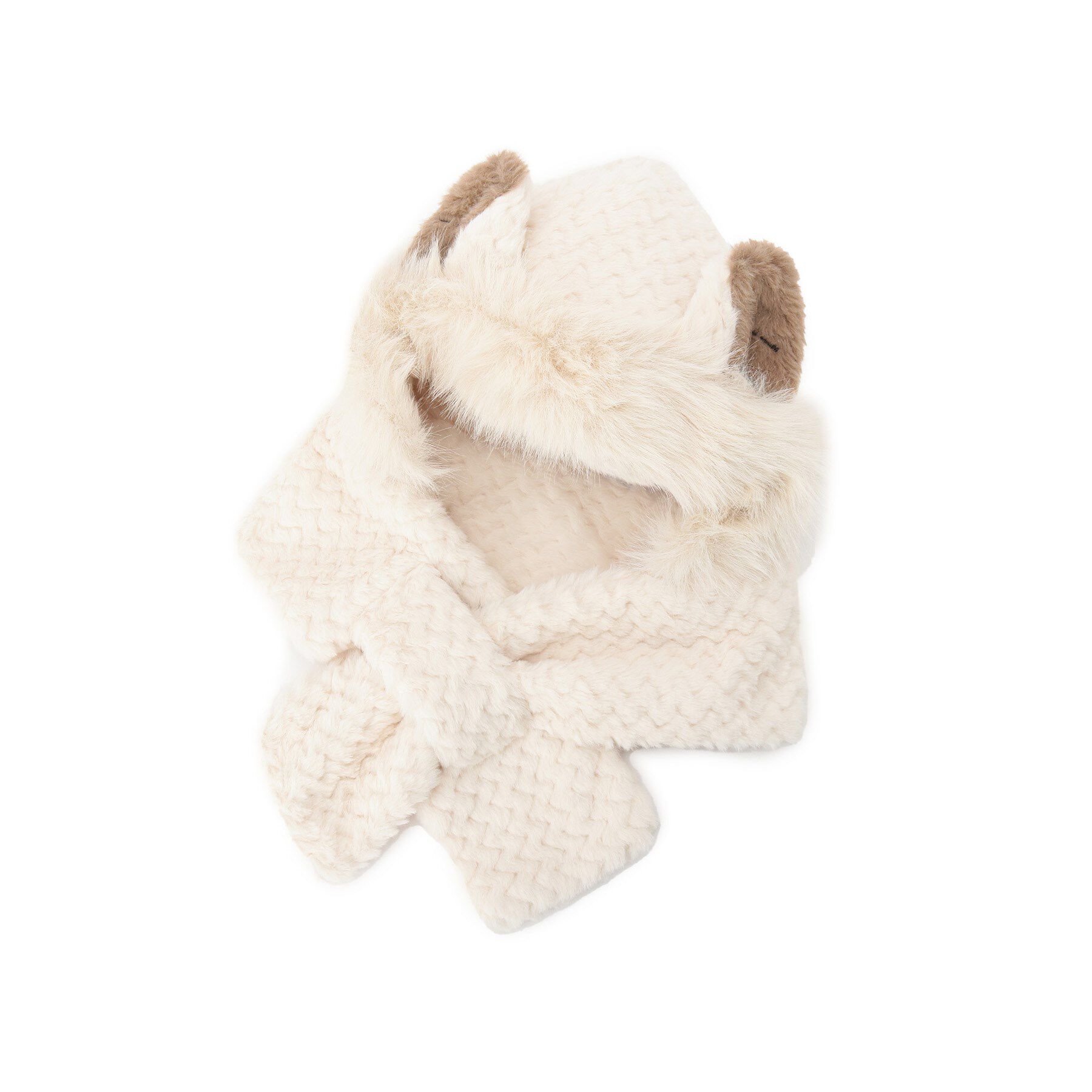 Ober Tashe「ネコミミファー2WAYティペット」|ストール|アイボリー(004)