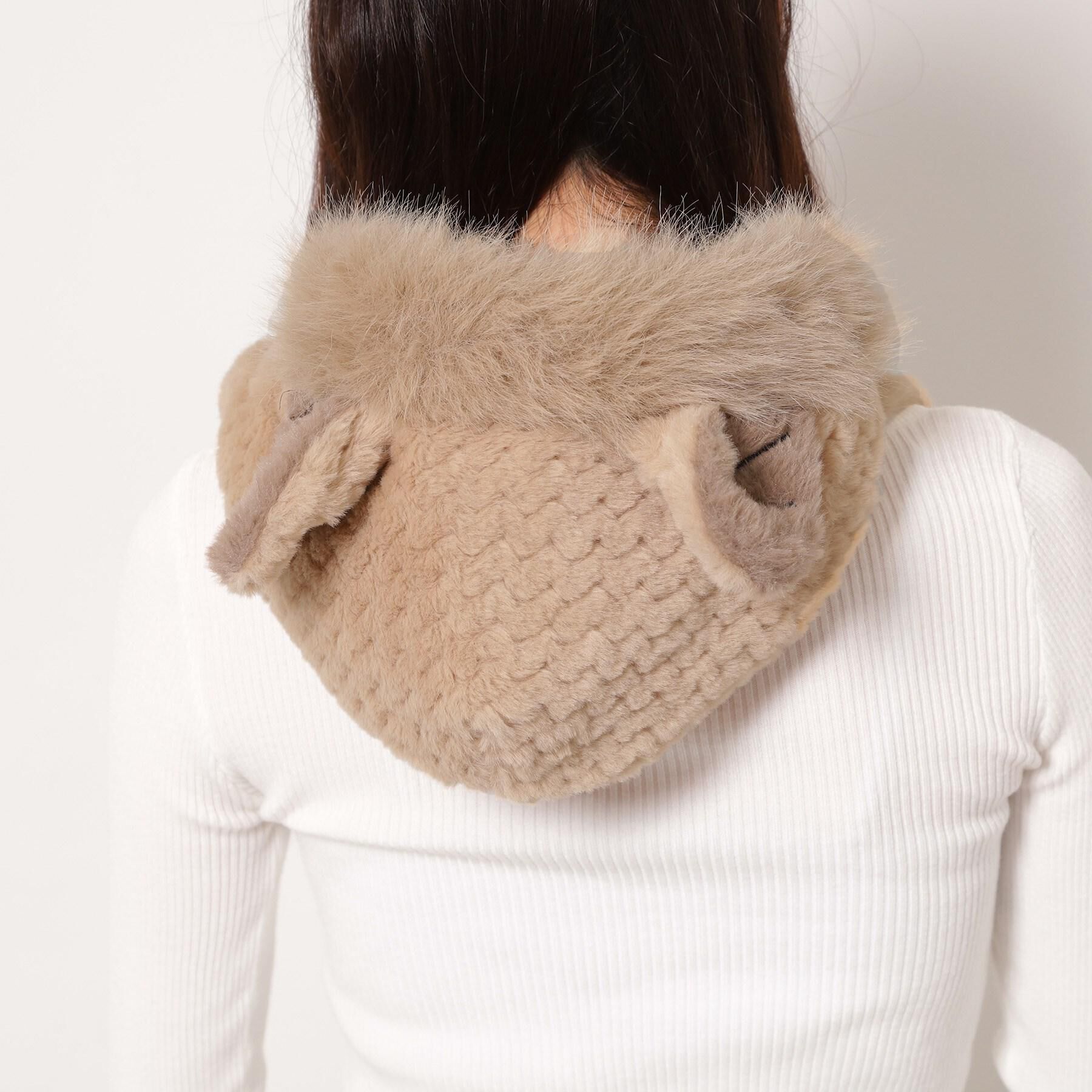 Ober Tashe「ネコミミファー2WAYティペット」|ストール|キャメルブラウン(0