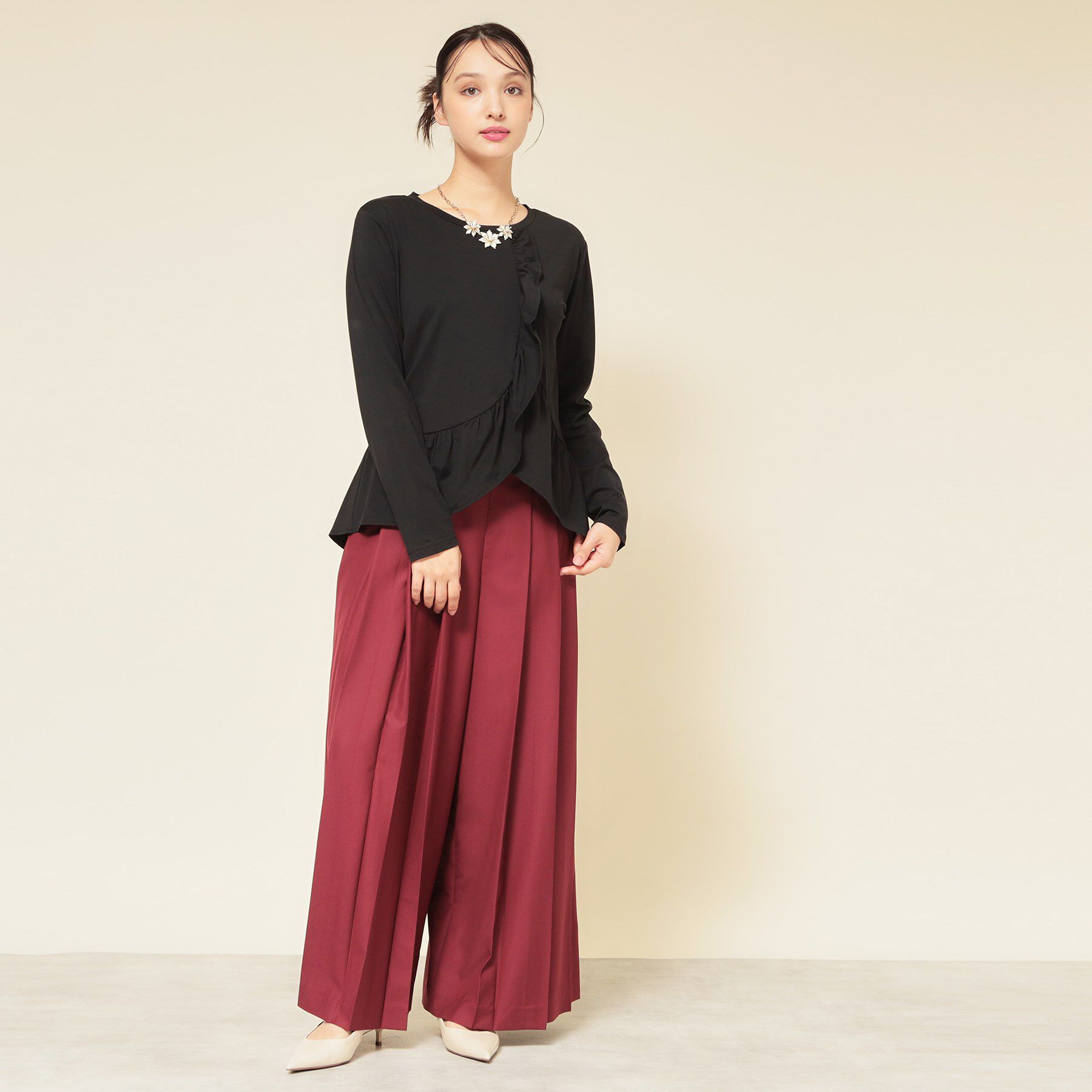 SunaUna「【フリルペプラム】チュニックカットソー」|Tシャツ・カットソー|