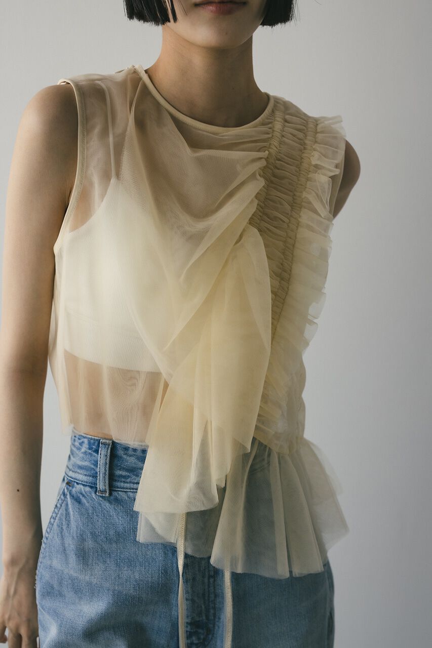 STYLEMIXER「チュールシャーリングトップ」|タンクトップ|