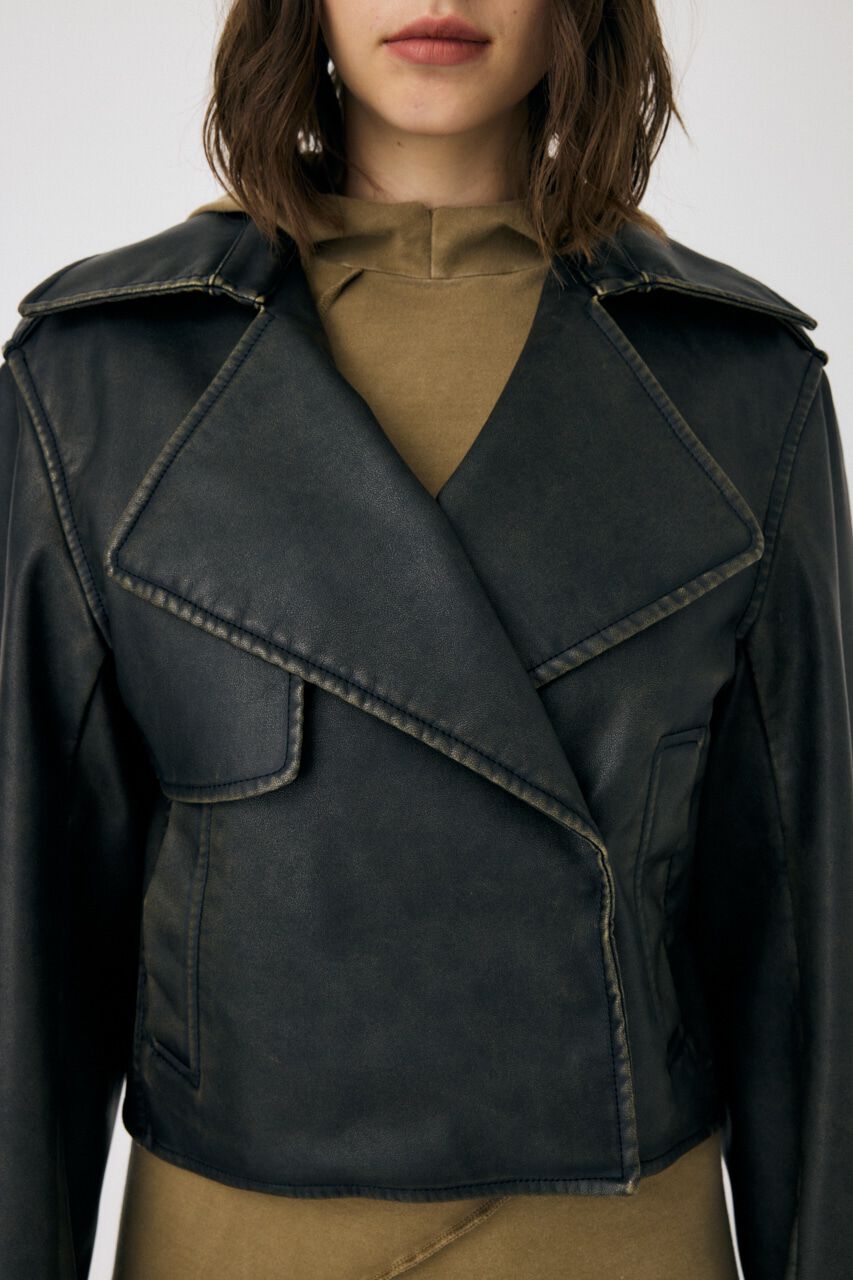 MOUSSY「F/LEATHER SHORT トレンチジャケット」|その他|