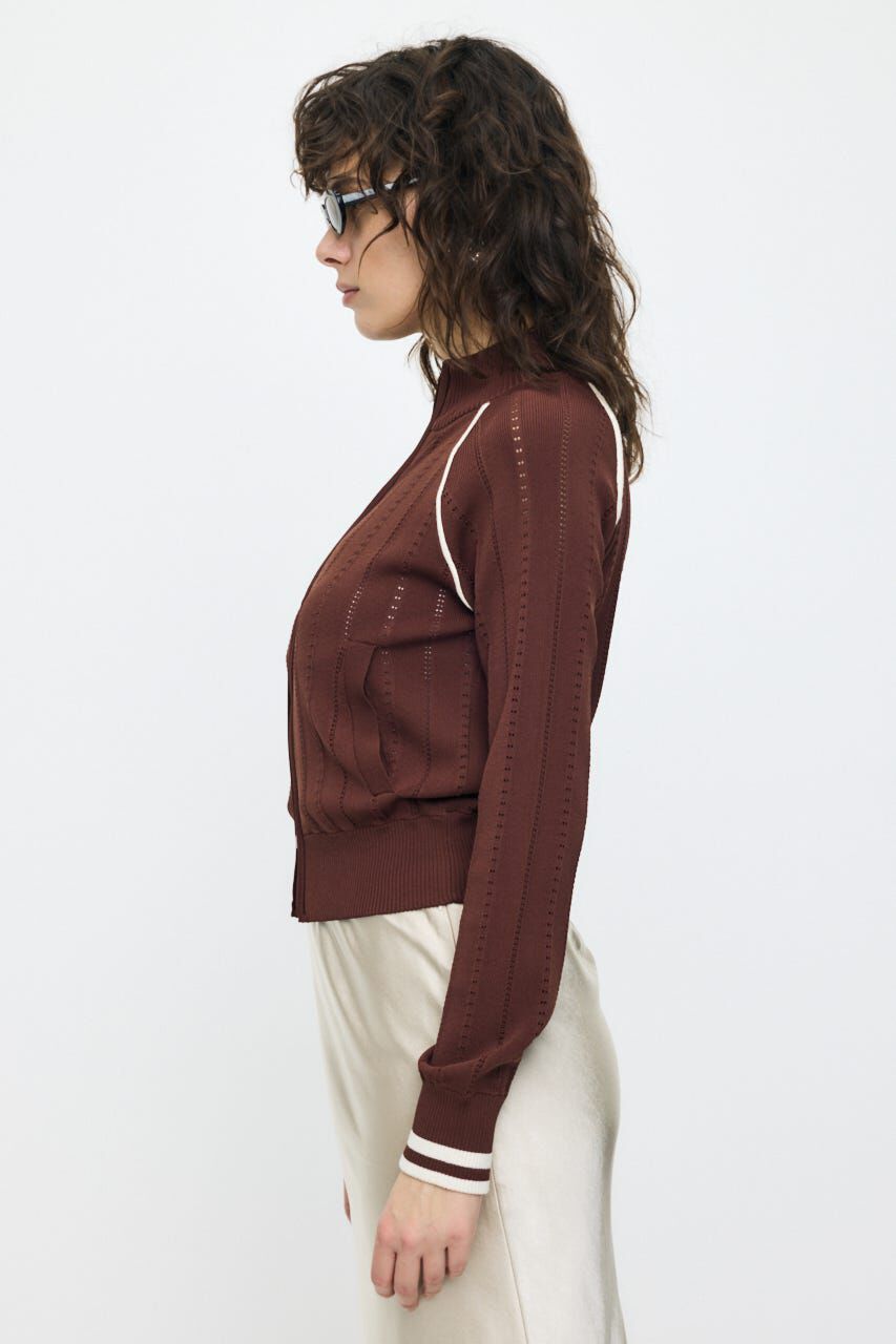 MOUSSY「MIX PATTERN KNIT TRACK トップス」|ニット・セーター|