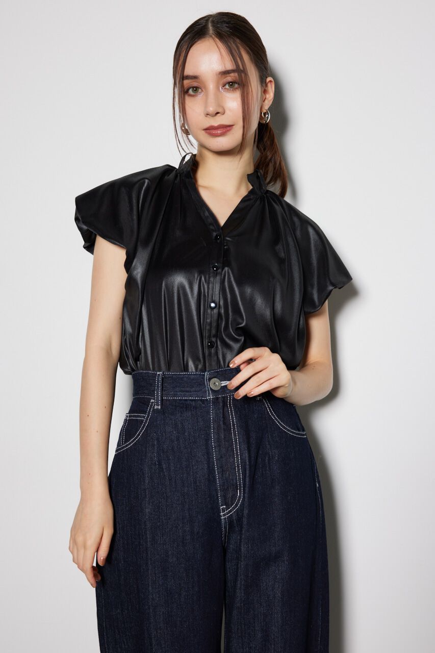 rienda「スカーフ付きバルーンフリルブラウス」|シャツ・ブラウス|