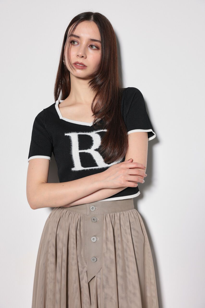 rienda「ビッグＲロゴニットトップス」|ニット・セーター|