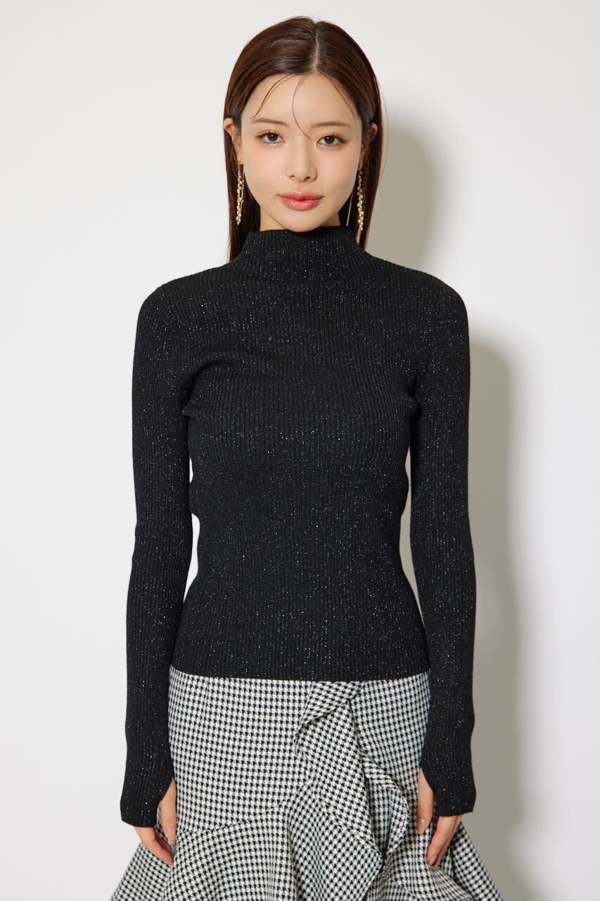 rienda「サムホール付きウォッシャブルハイネックニットトップス」|ニット・セーター|