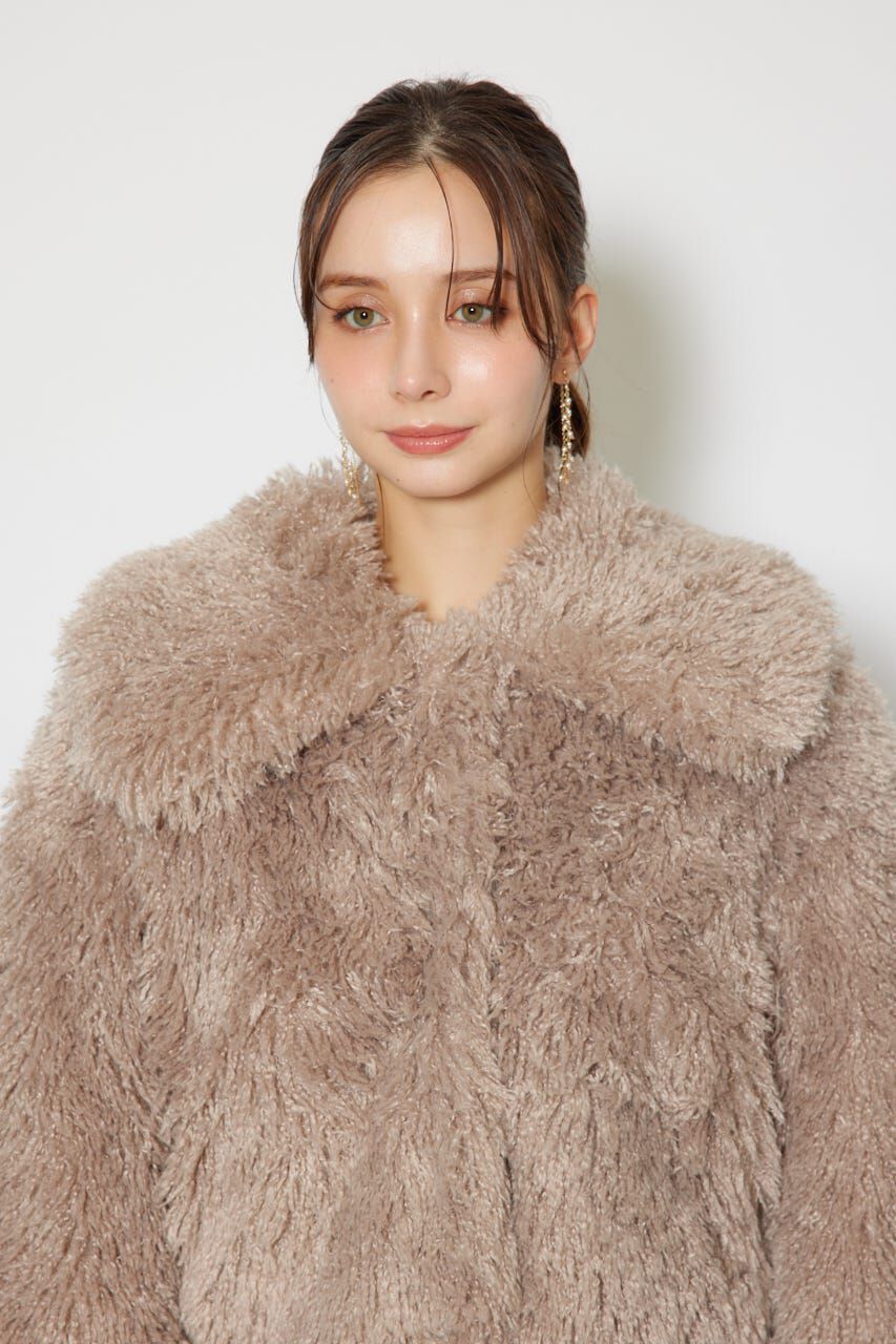 rienda「ショート丈フェイクプードルファーブルゾン」|ブルゾン・スタジャン|