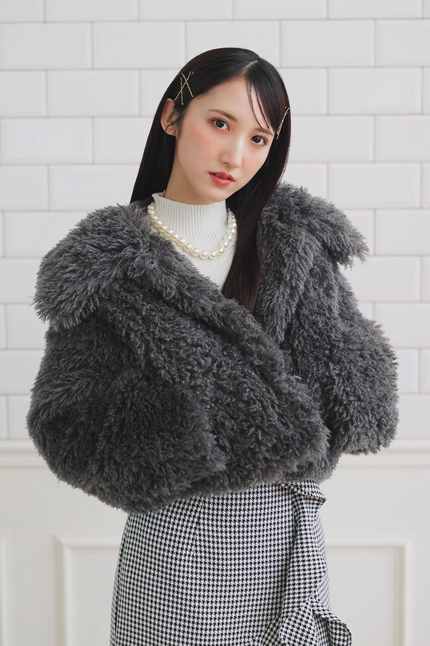 rienda「ショート丈フェイクプードルファーブルゾン」|ブルゾン・スタジャン|D/GRY3