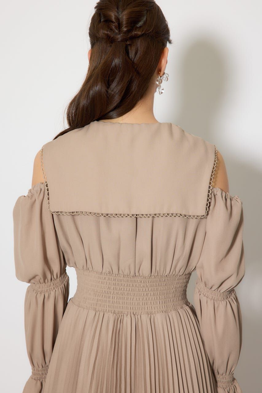 rienda「BIGカラープリーツフレアワンピース」|ワンピース|