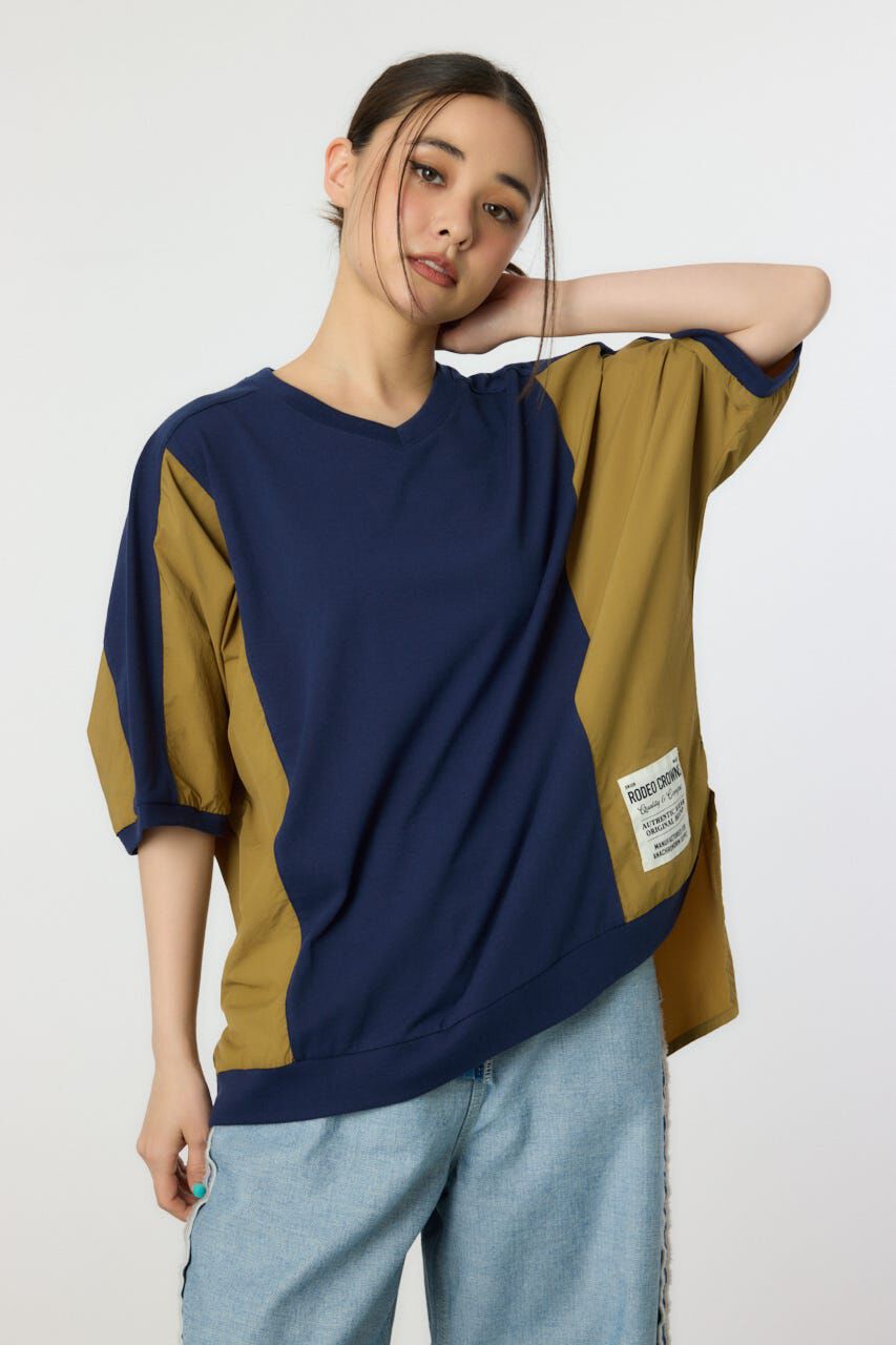 RODEO CROWNS「ドッキング切替ドルマントップス」|Tシャツ・カットソー|