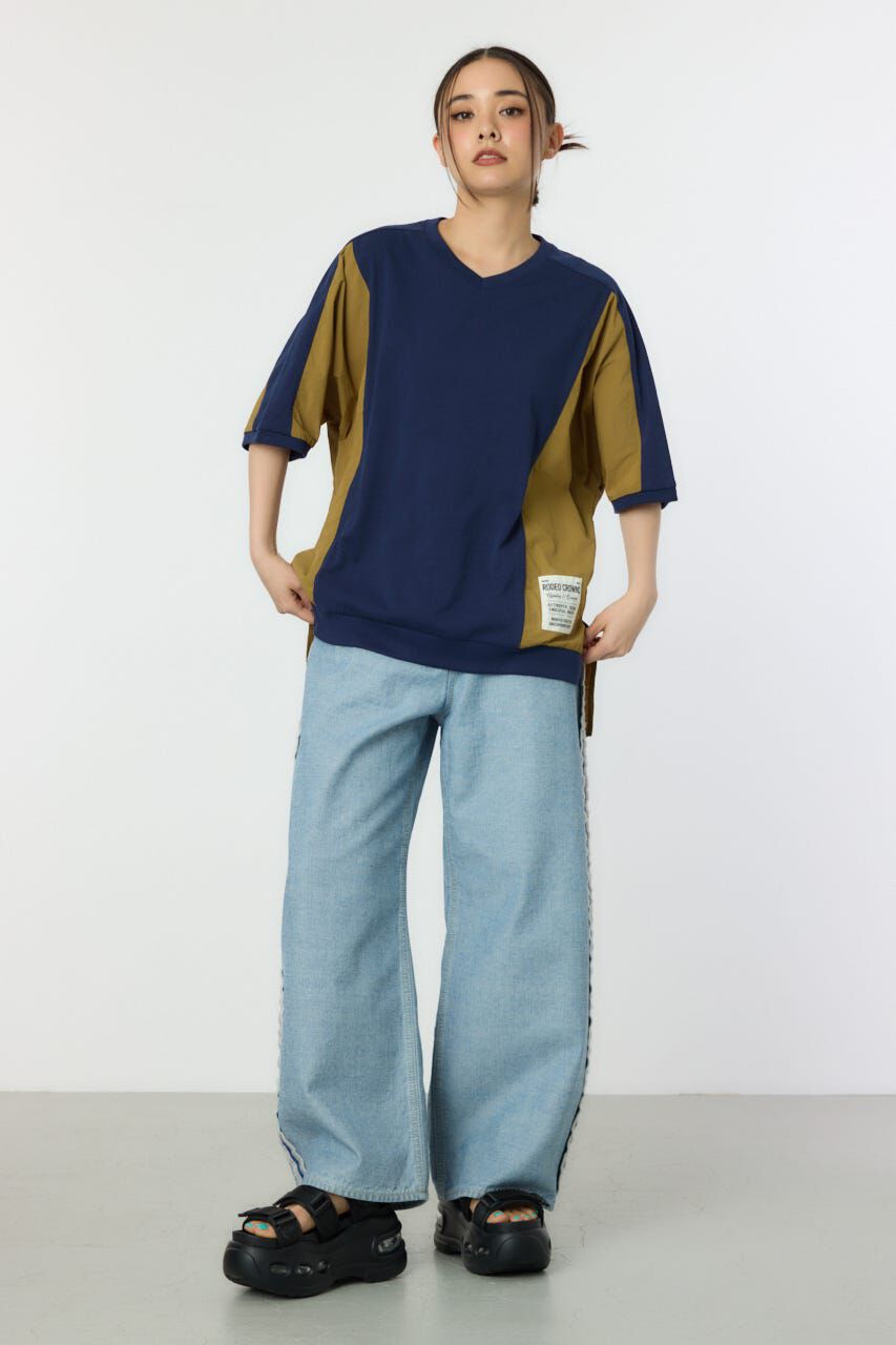 RODEO CROWNS「ドッキング切替ドルマントップス」|Tシャツ・カットソー|