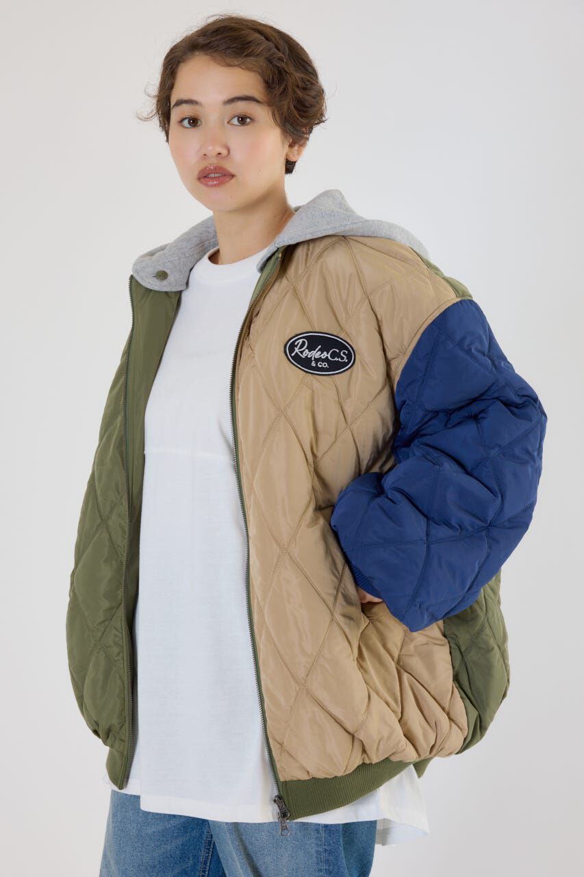 RODEO CROWNS「キルティングフードブルゾン」|ブルゾン・スタジャン|