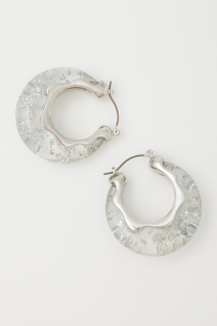 SLY「CLEAR GLITTER  HOOP ピアス」|ピアス|