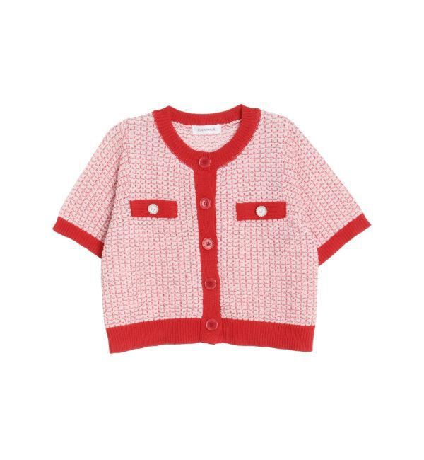 CALNAMUR「SUMMER TWEED KNIT CD/サマーツィードニットカーディガン」|カーディガン|レッド