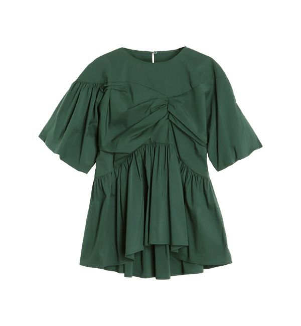 ELENDEEK「GATHER BALLOON PEPLUM BL」|シャツ・ブラウス|グリーン