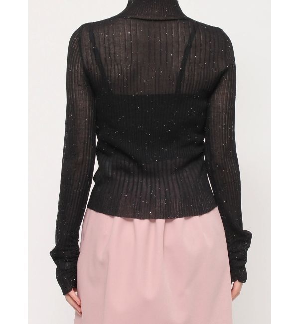 dazzlin「ハイネックミニスパンコールシアーニット」|ニット・セーター|