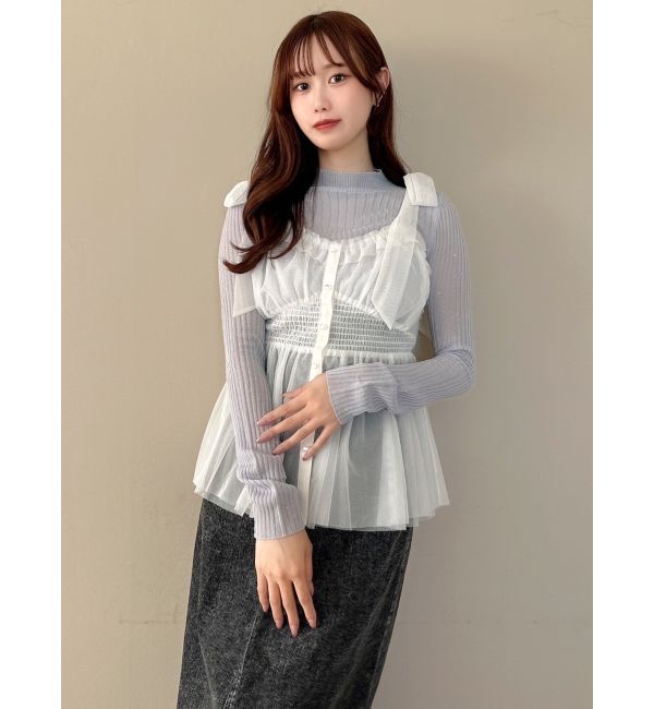 dazzlin「ハイネックミニスパンコールシアーニット」|ニット・セーター|