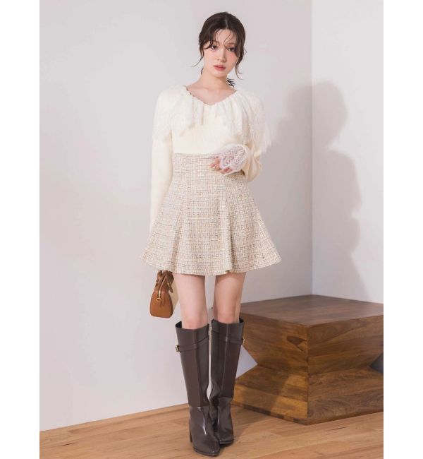 MERCURYDUO「スカラレース襟ニット」|ニット・セーター|