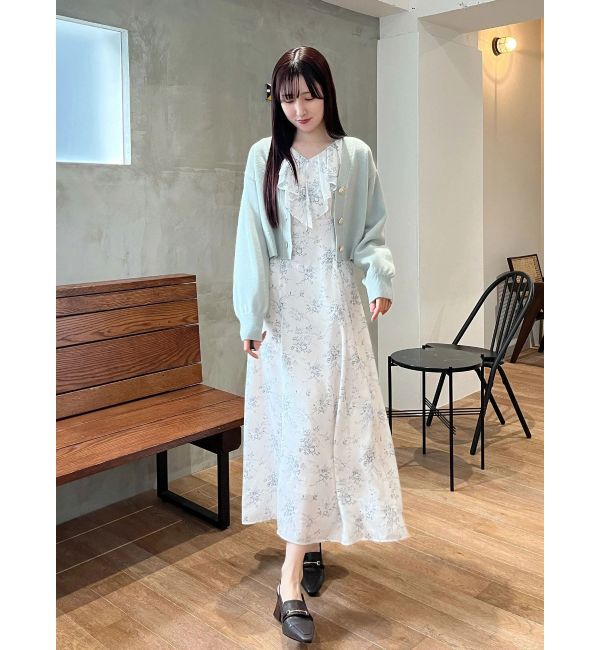 MERCURYDUO「ラッフルカラーパターンワンピース」|ワンピース|