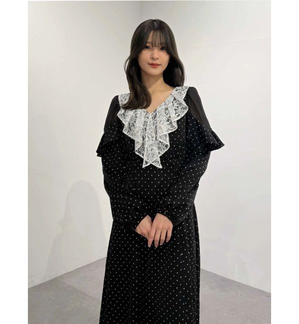 MERCURYDUO「ラッフルカラーパターンワンピース」|ワンピース|