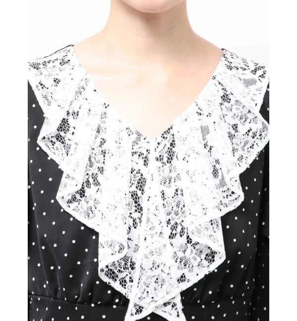 MERCURYDUO「ラッフルカラーパターンワンピース」|ワンピース|