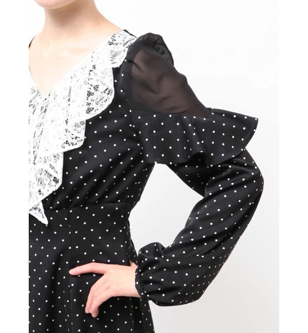 MERCURYDUO「ラッフルカラーパターンワンピース」|ワンピース|