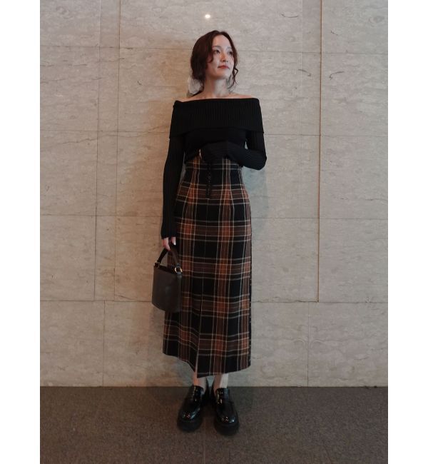 LAGUNAMOON「ロービングチェックナロースカート」|スカート|
