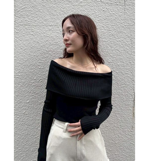 LAGUNAMOON「シアーオフショルニットプルオーバー」|ニット・セーター|
