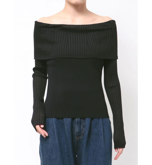 LAGUNAMOON「シアーオフショルニットプルオーバー」|ニット・セーター|