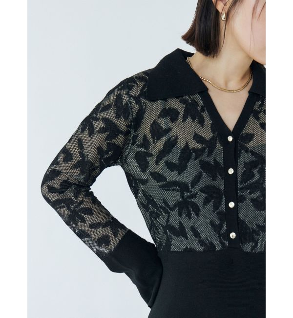 LAGUNAMOON「シアージャガードナローニットワンピース」|ワンピース|