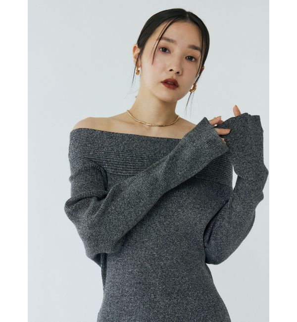 LAGUNAMOON「オフショルリブニットワンピース」|ワンピース|