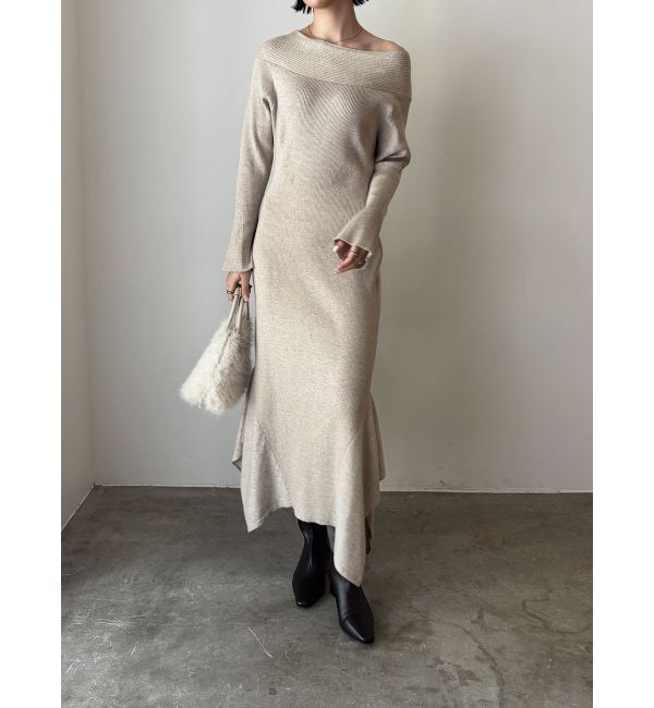 LAGUNAMOON「オフショルリブニットワンピース」|ワンピース|