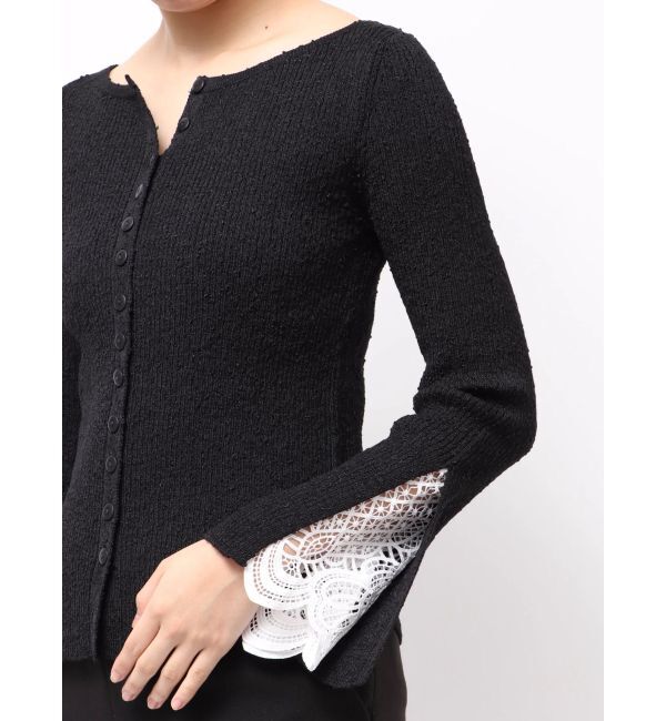 LAGUNAMOON「レーススリーブニットプルオーバー」|ニット・セーター|