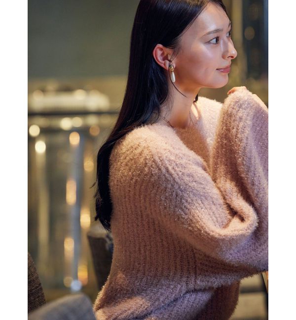 LAGUNAMOON「バックデザインファーラメニットプルオーバー」|ニット・セーター|