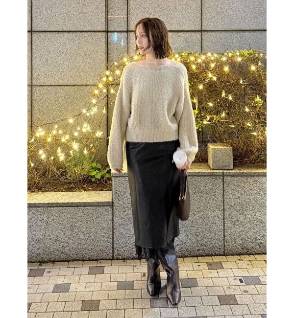 LAGUNAMOON「バックデザインファーラメニットプルオーバー」|ニット・セーター|