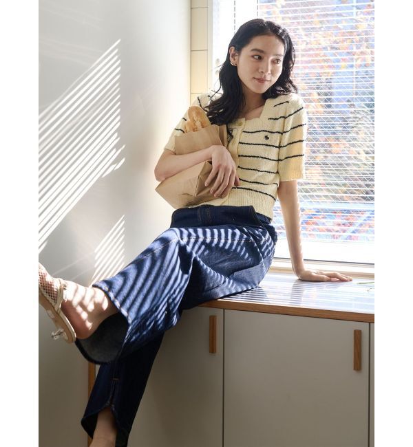 LAGUNAMOON「【POLO BCSコラボ】ブークレヤーンハーフスリーブコンパクトニットカーディガン」|ニット・セーター|