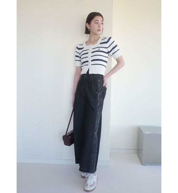 LAGUNAMOON「【POLO BCSコラボ】ブークレヤーンハーフスリーブコンパクトニットカーディガン」|ニット・セーター|