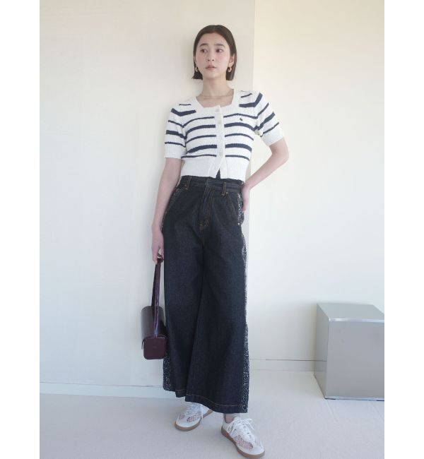 LAGUNAMOON「【POLO BCSコラボ】ブークレヤーンハーフスリーブコンパクトニットカーディガン」|ニット・セーター|