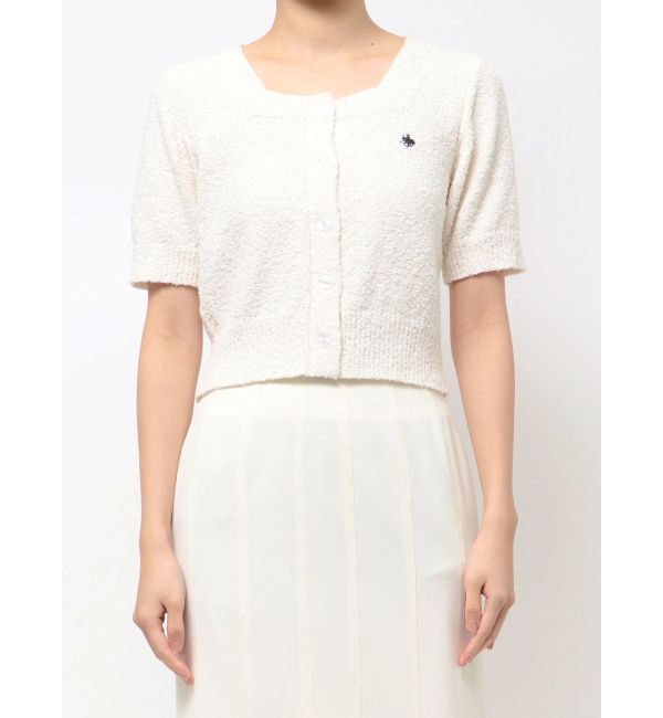 LAGUNAMOON「【POLO BCSコラボ】ブークレヤーンハーフスリーブコンパクトニットカーディガン」|ニット・セーター|