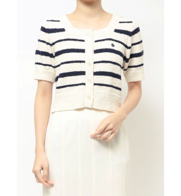 LAGUNAMOON「【POLO BCSコラボ】ブークレヤーンハーフスリーブコンパクトニットカーディガン」|ニット・セーター|