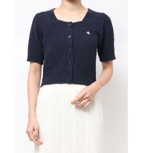 LAGUNAMOON「【POLO BCSコラボ】ブークレヤーンハーフスリーブコンパクトニットカーディガン」|ニット・セーター|