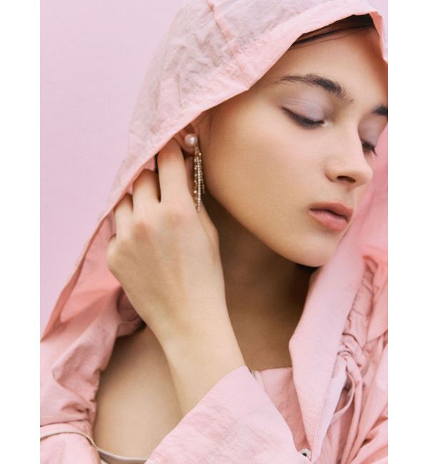 LAGUNAMOON「LADYフェイクパールガラスチェーンイヤリング」|イヤリング|