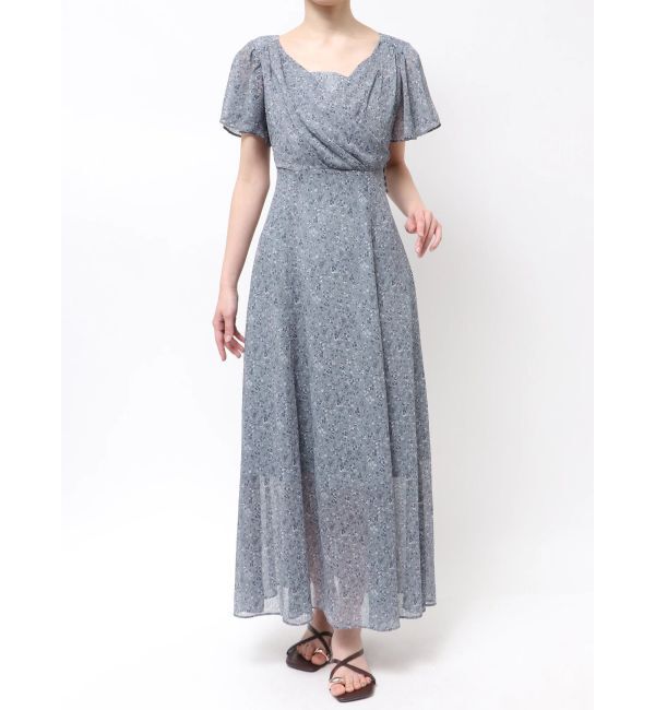 LAGUNAMOON「フロラルカシュクールワンピース」|ワンピース|ブルー